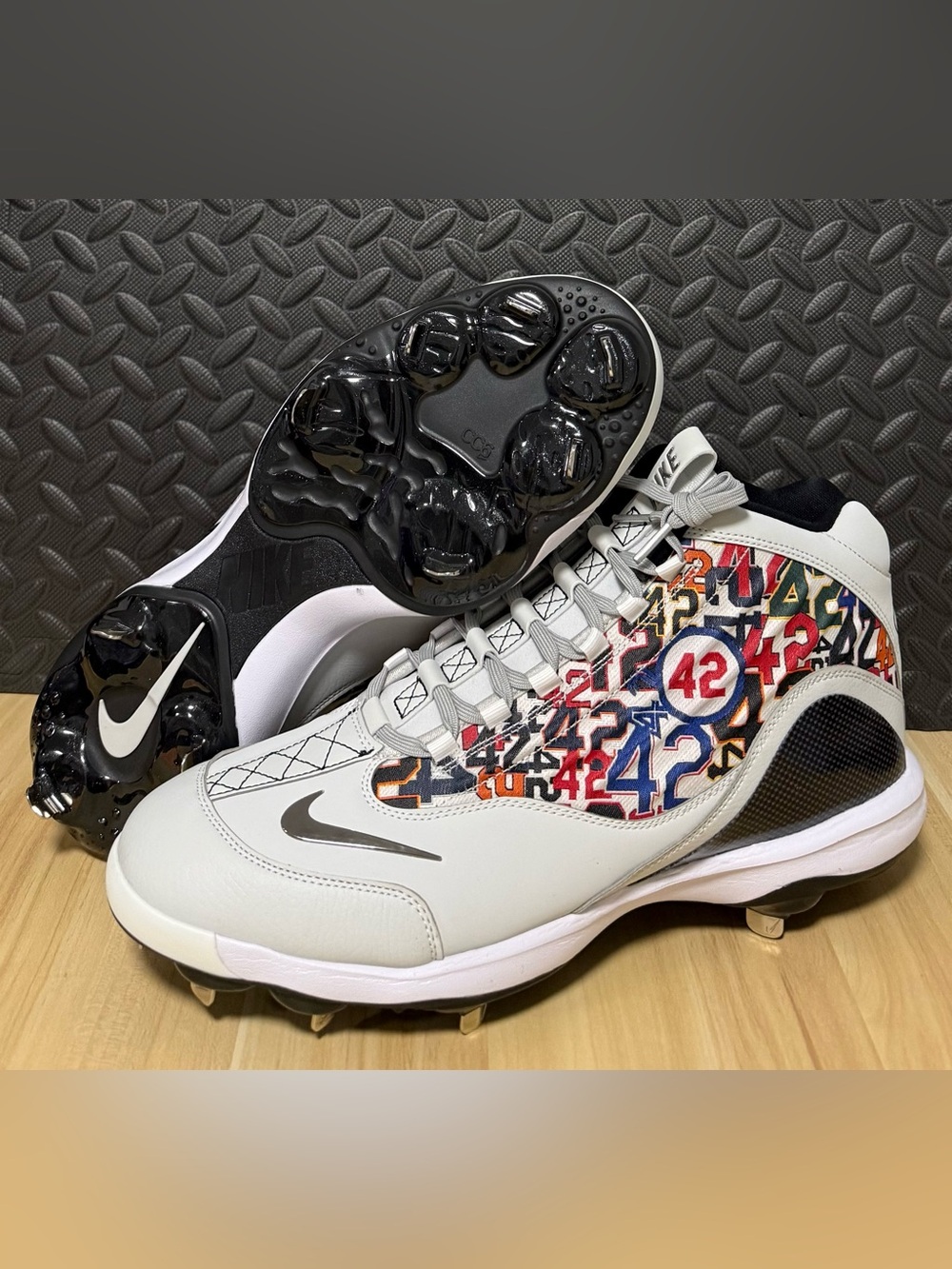 Nike Griffey 2 Jackie Robinson Day Metal Baseball Cleats HV6878-001 Mens Size 14